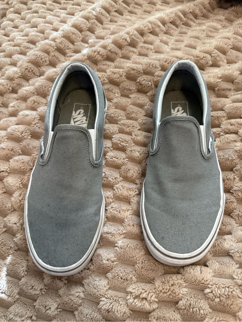 Vans Slip-On Canvas Sneakers in Gray